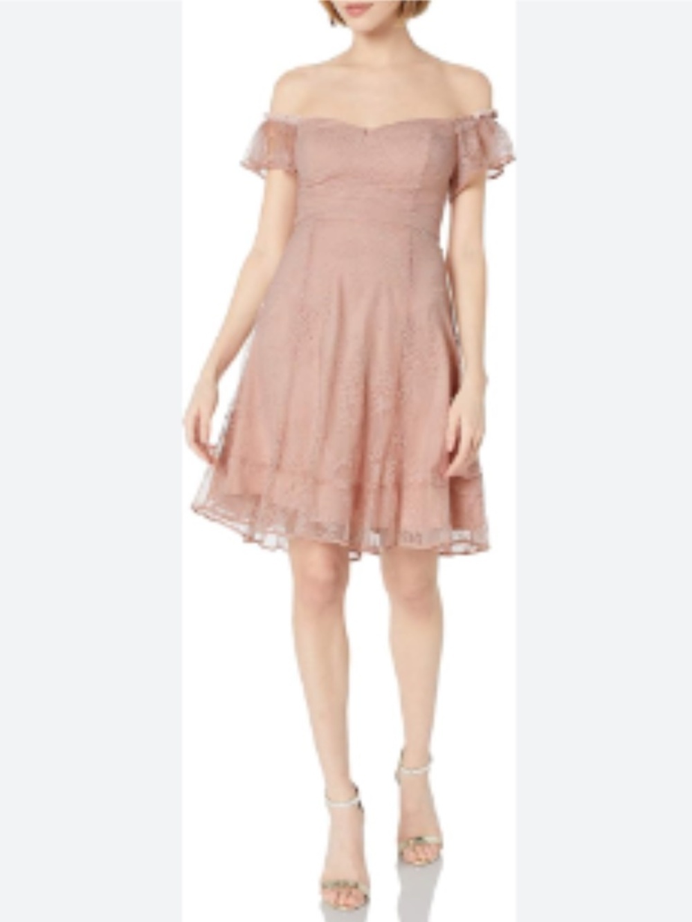 ASTR the label Poppy Off The Shoulder Soft Lace Short Cocktail Dress